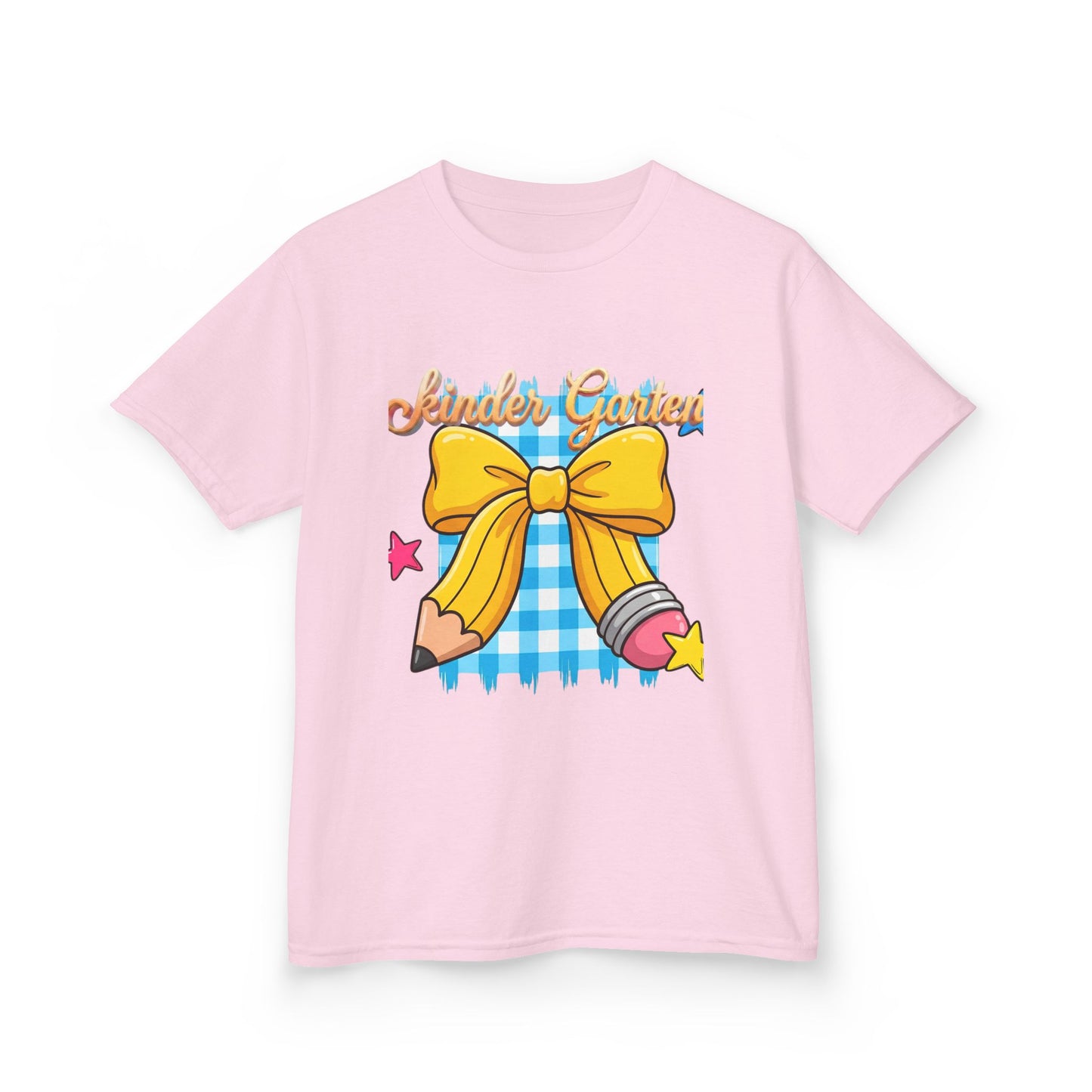 Girls Back-to-School Bow Kids Tee – Personalized Name School Pencil Design
