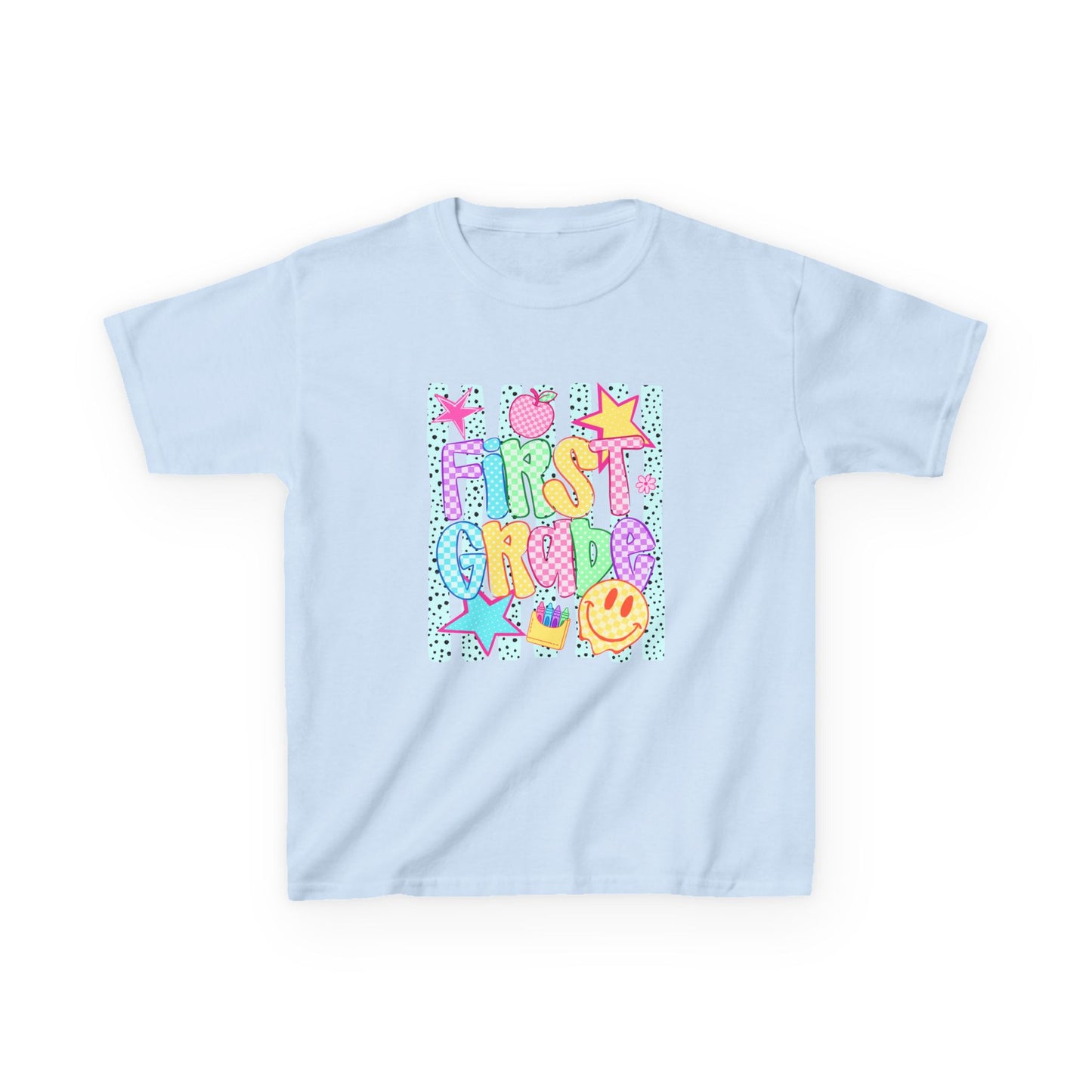 First Grade Kids T‑Shirt — Colorful Back-to-School Design