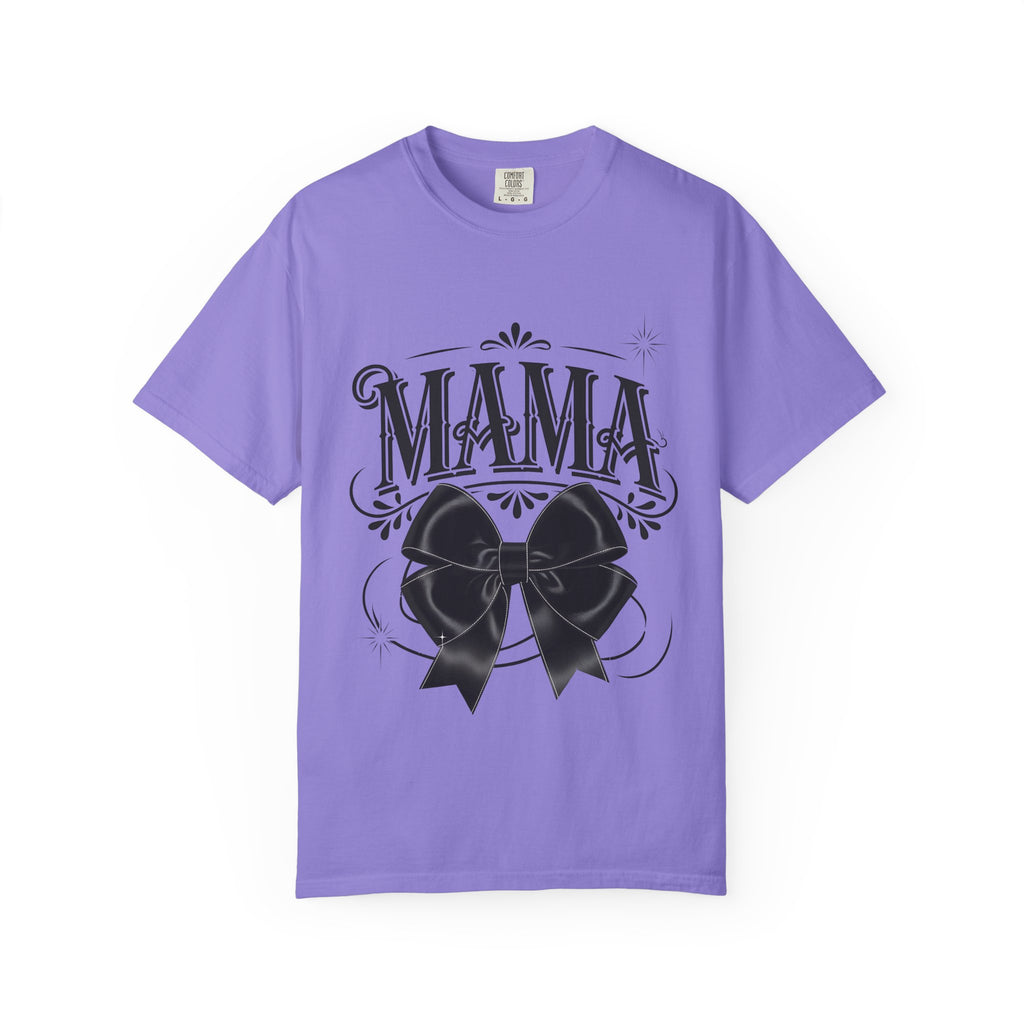 Mama Bow T-Shirt — Vintage Script Graphic Tee for Moms