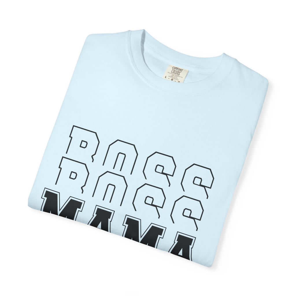 Mama Boss T-Shirt — 'MAMA' Layered Text Graphic Tee for Moms