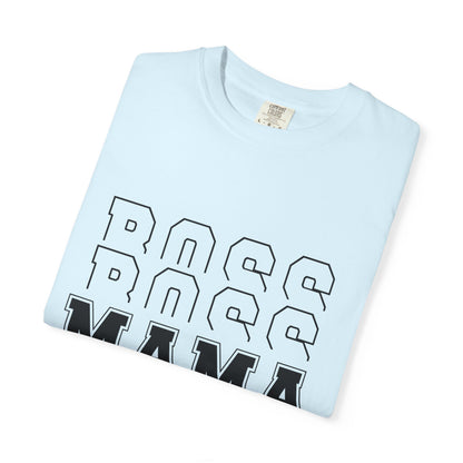 Mama Boss T-Shirt — 'MAMA' Layered Text Graphic Tee for Moms