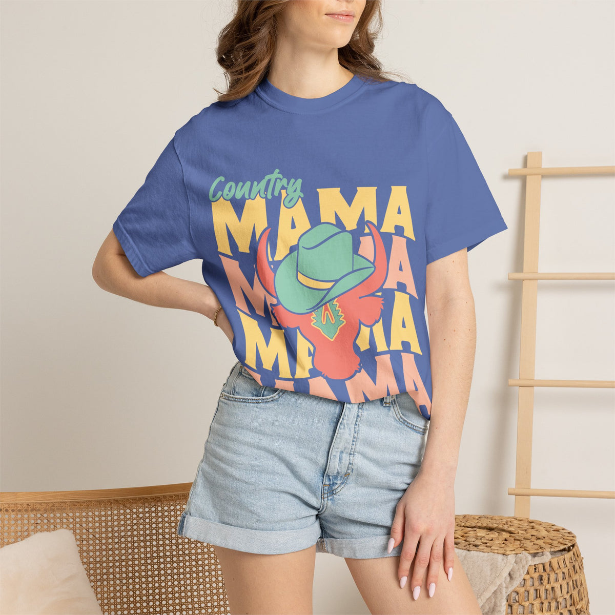 Country Mama T-Shirt — Retro Cowboy Hat Graphic Tee for Moms