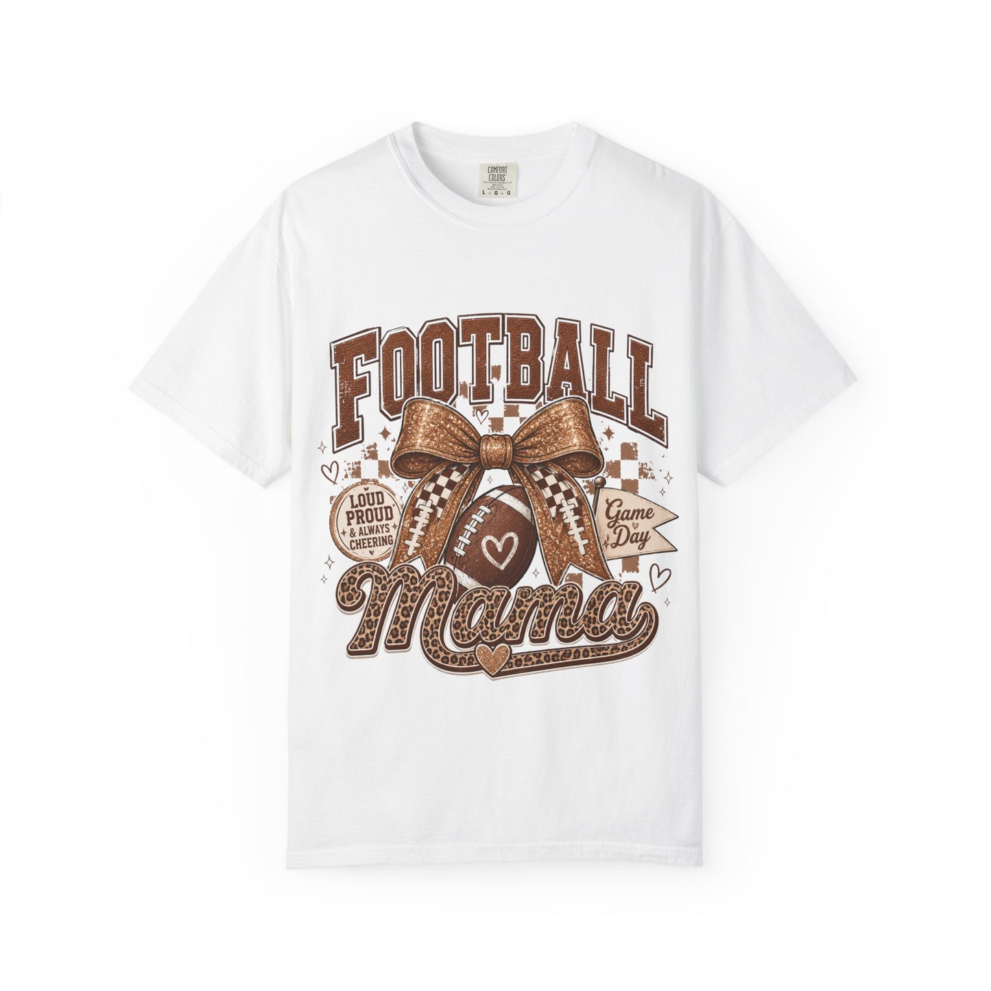 Football Mama T-Shirt — Game Day Mom Shirt with Bow & Football Design