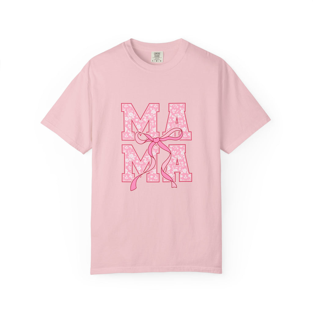 Mama Pink Floral Ribbon T-Shirt