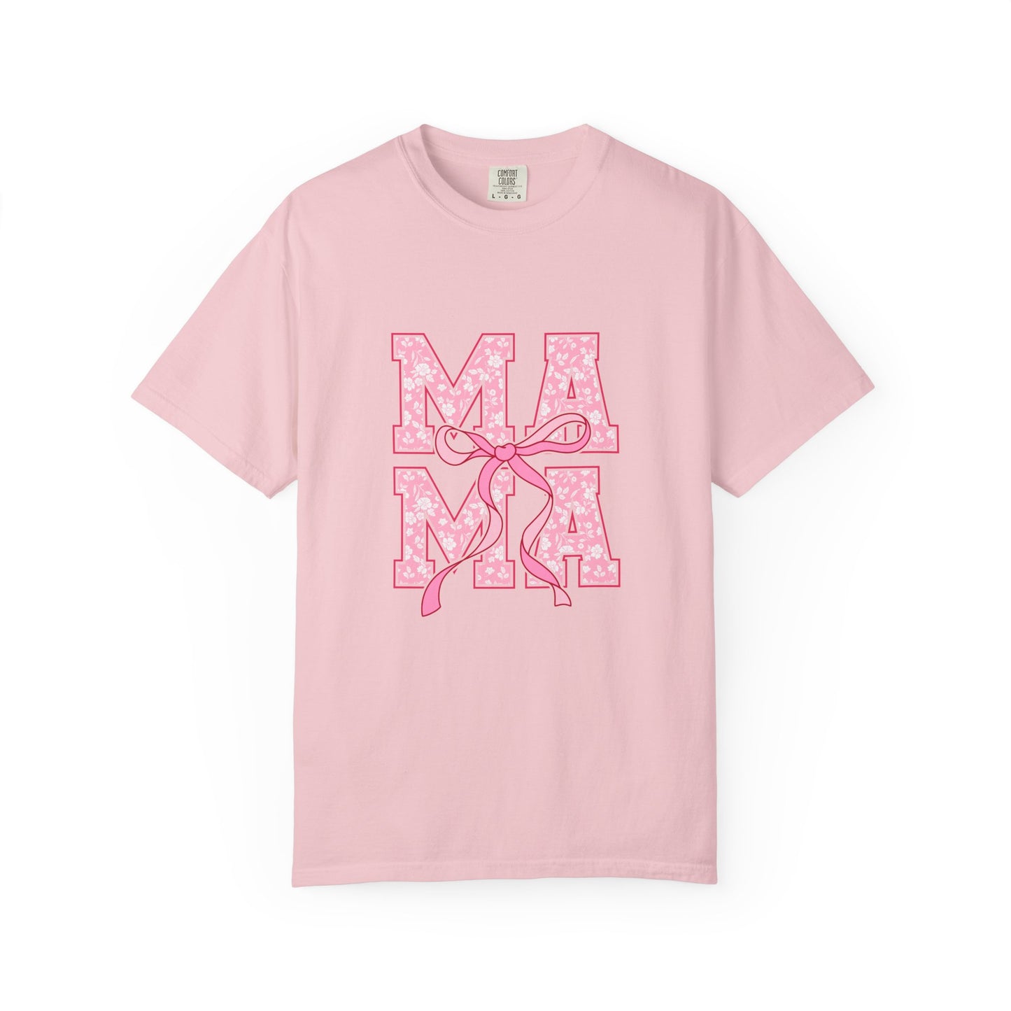 Mama Pink Floral Ribbon T-Shirt