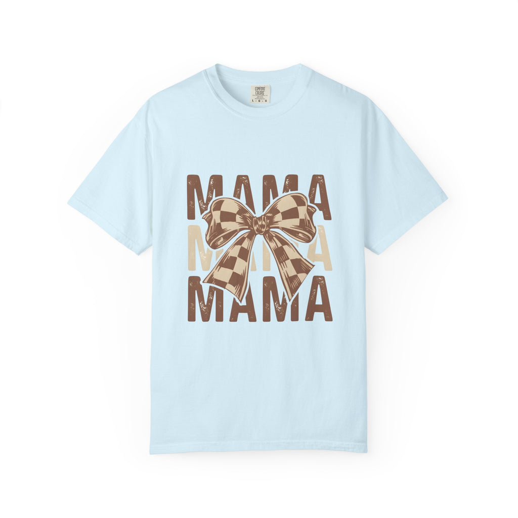 Mama Bow T-Shirt — Buffalo Check Ribbon Mom Shirt