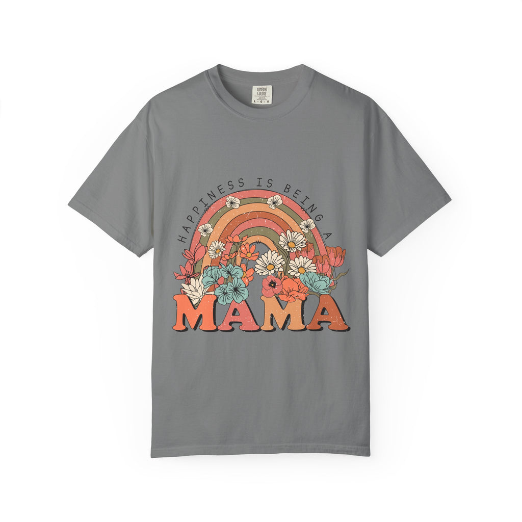 Mama Retro Rainbow Floral T-Shirt — "Happiness Is Being a Mama" Mother's Day Gift