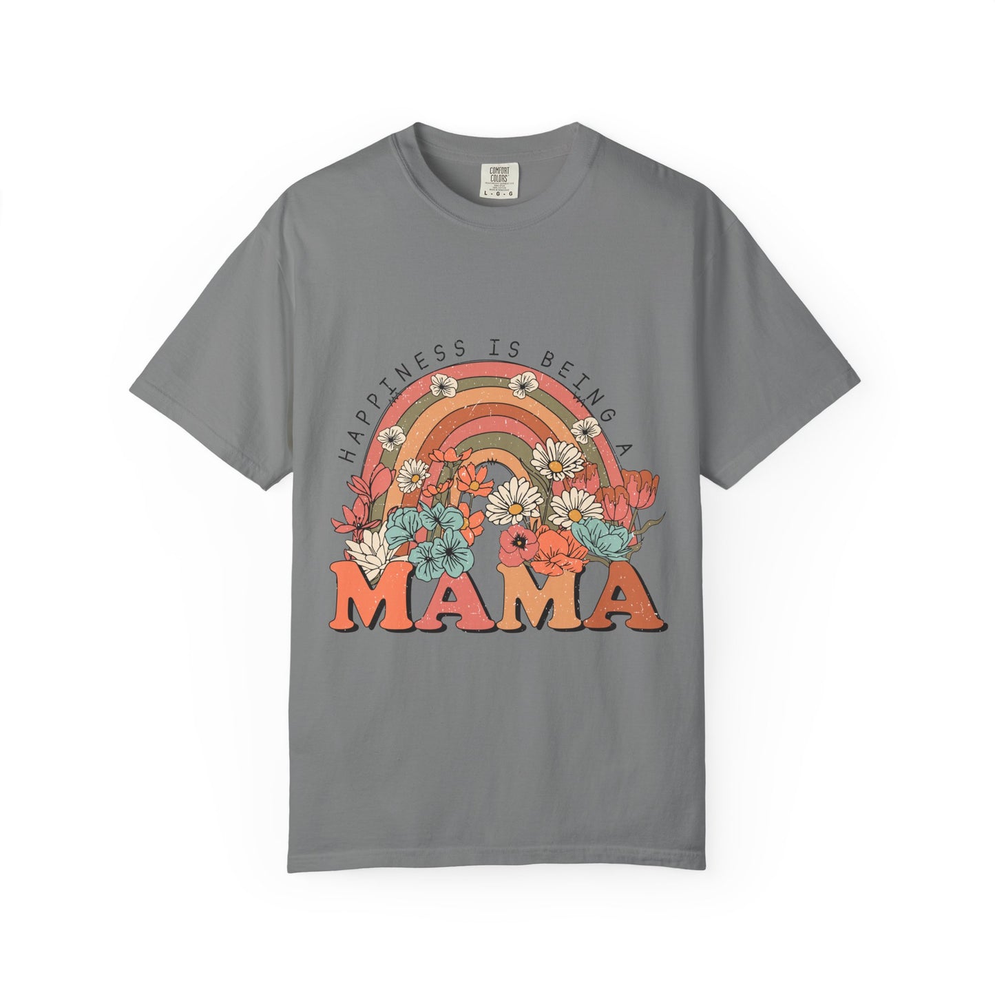 Mama Retro Rainbow Floral T-Shirt — "Happiness Is Being a Mama" Mother's Day Gift