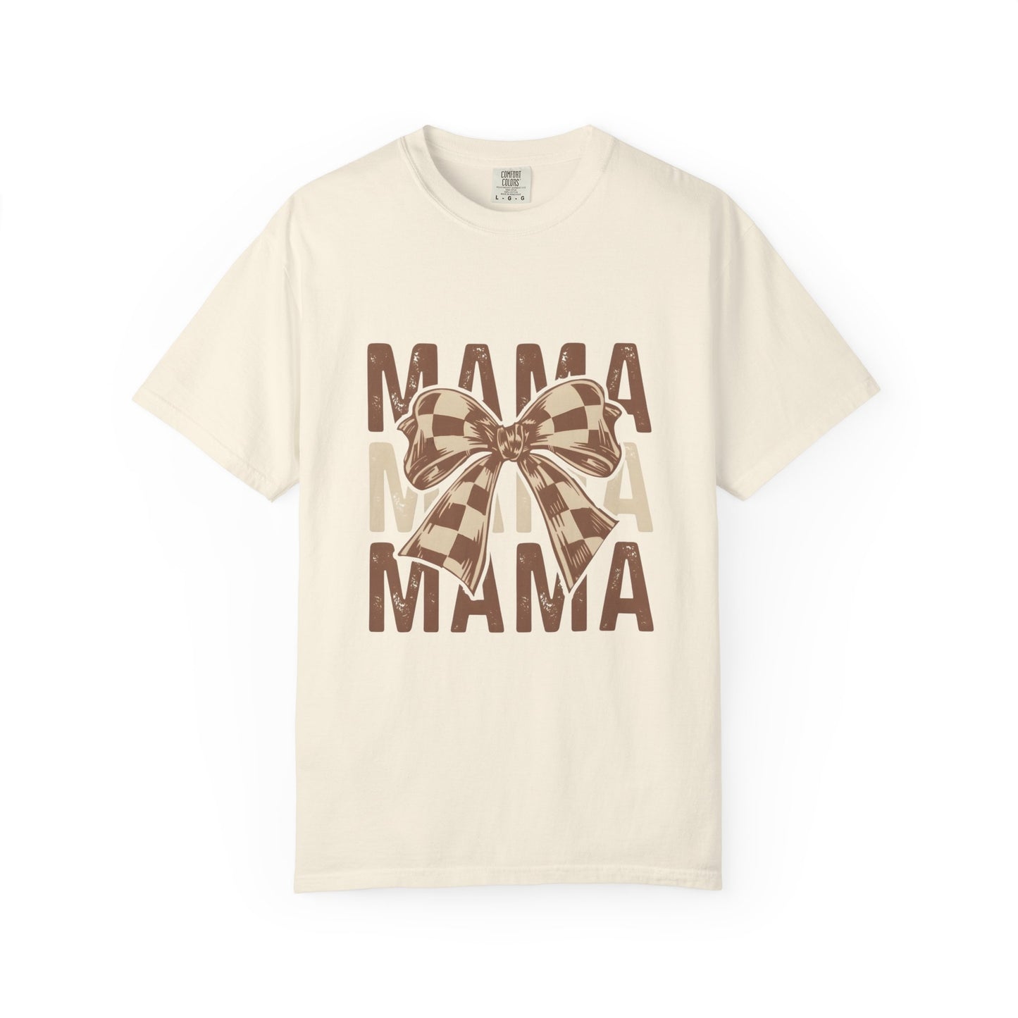 Mama Bow T-Shirt — Buffalo Check Ribbon Mom Shirt