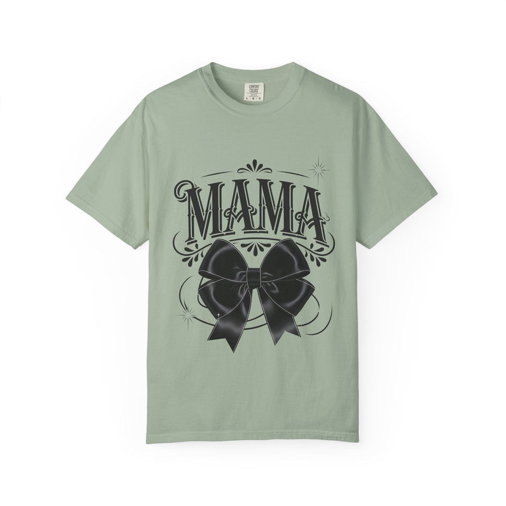 Mama Bow T-Shirt — Vintage Script Graphic Tee for Moms