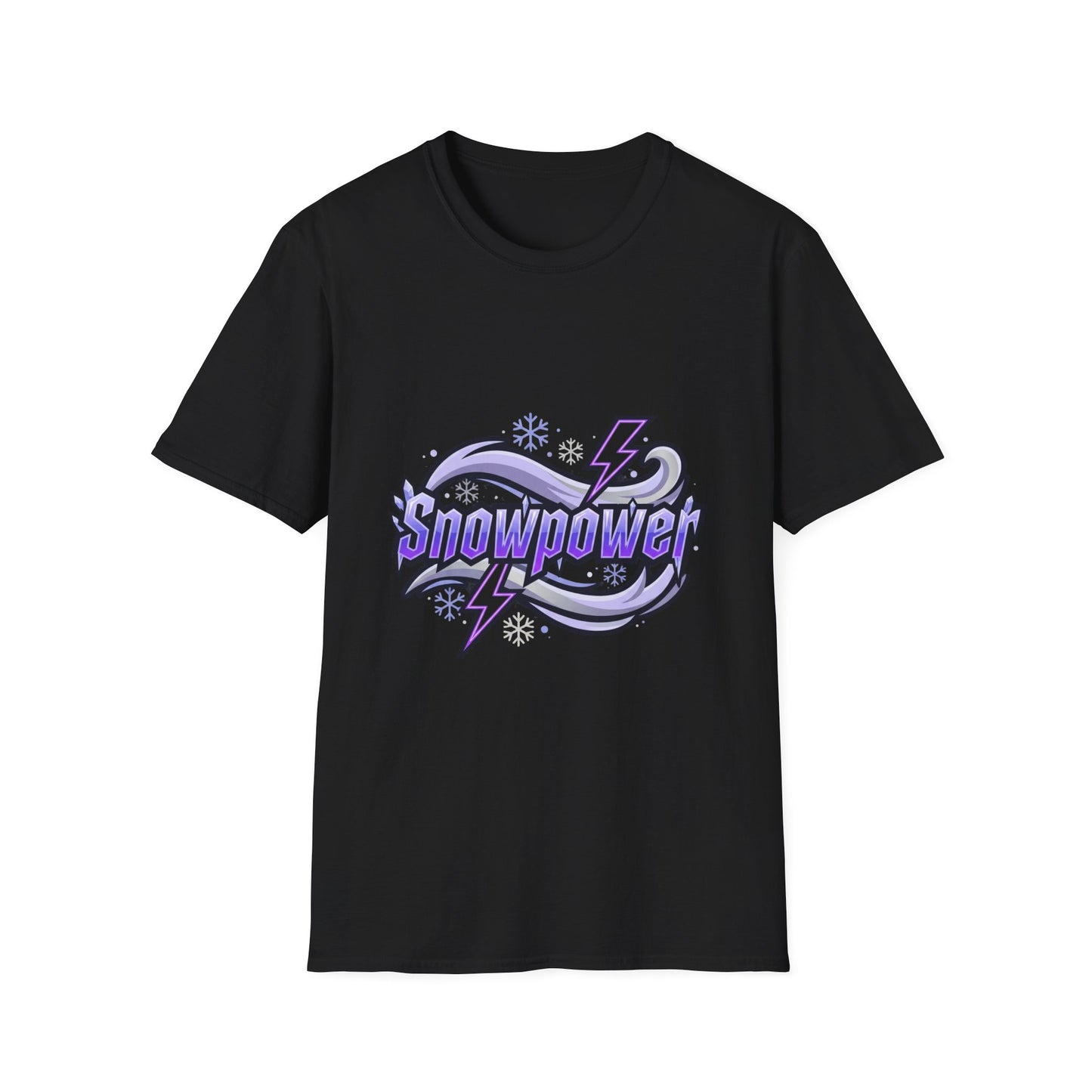 Snowpower Graphic T-Shirt — Purple Lightning Snowflake Design