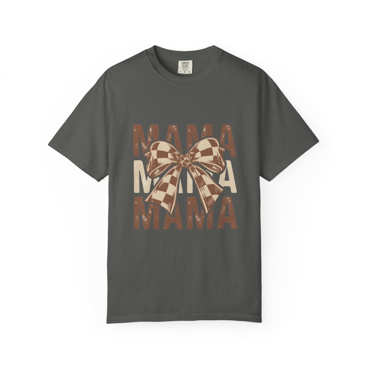 Mama Bow T-Shirt — Buffalo Check Ribbon Mom Shirt