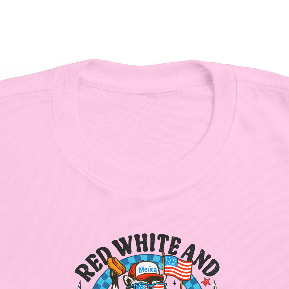 Toddler Tee — "Red White and Feral" Patriotic Cartoon Raccoon