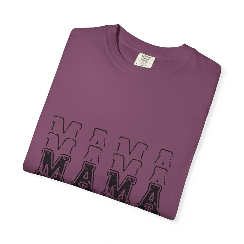Mama Repeat Graphic T-Shirt — Vintage Outline "MAMA" Mom Tee