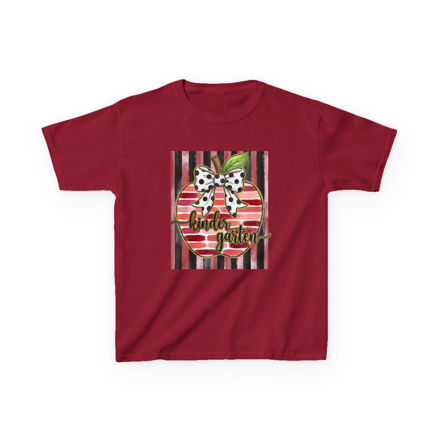Kids Tee — "Kinder Garten" Apple Design (Back-to-School, Teacher Appreciation)