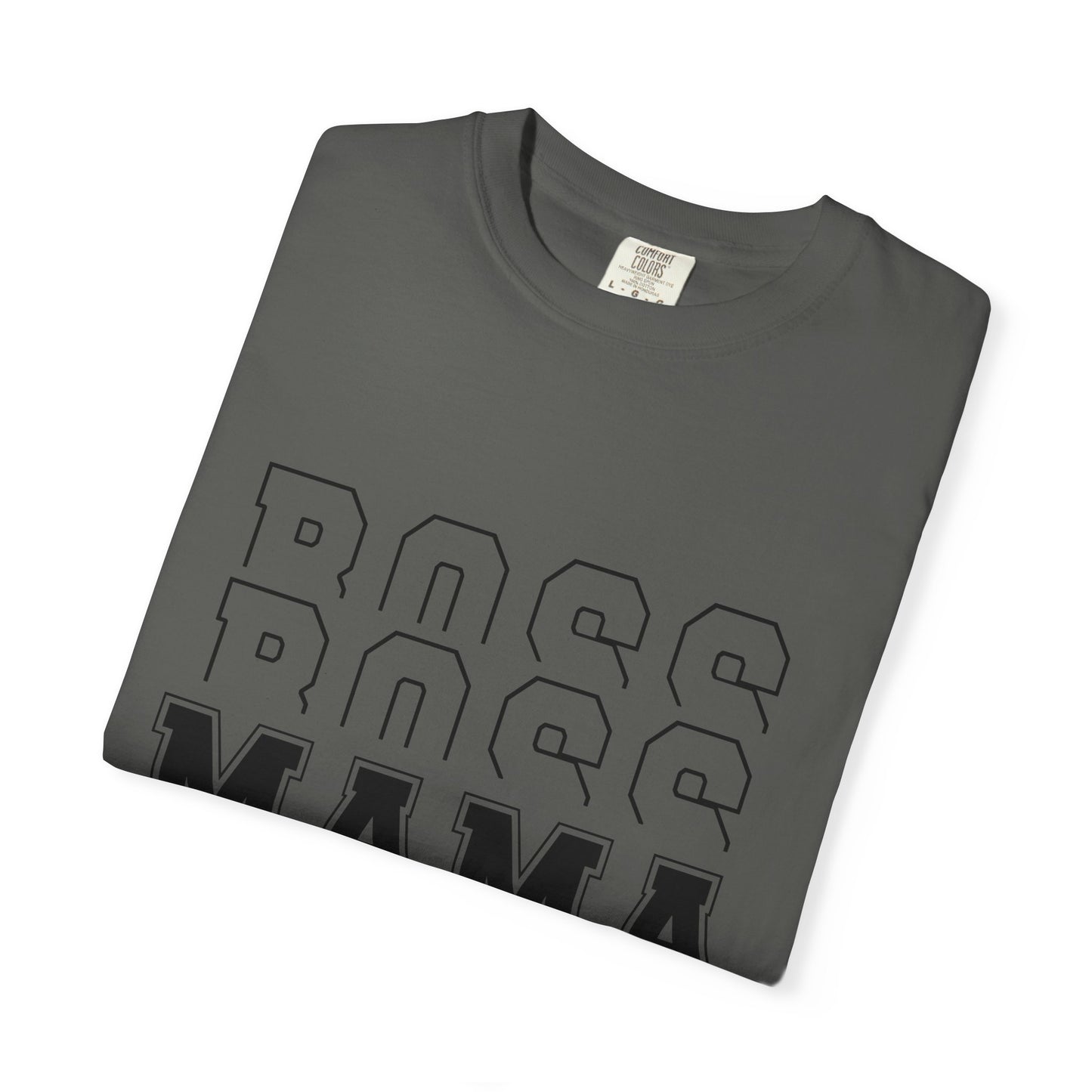 Mama Boss T-Shirt — 'MAMA' Layered Text Graphic Tee for Moms