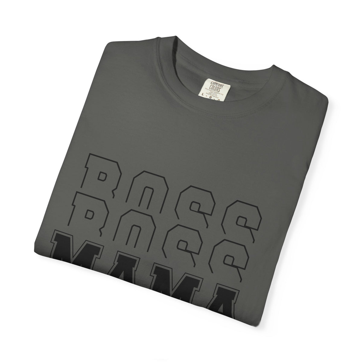 Mama Boss T-Shirt — 'MAMA' Layered Text Graphic Tee for Moms