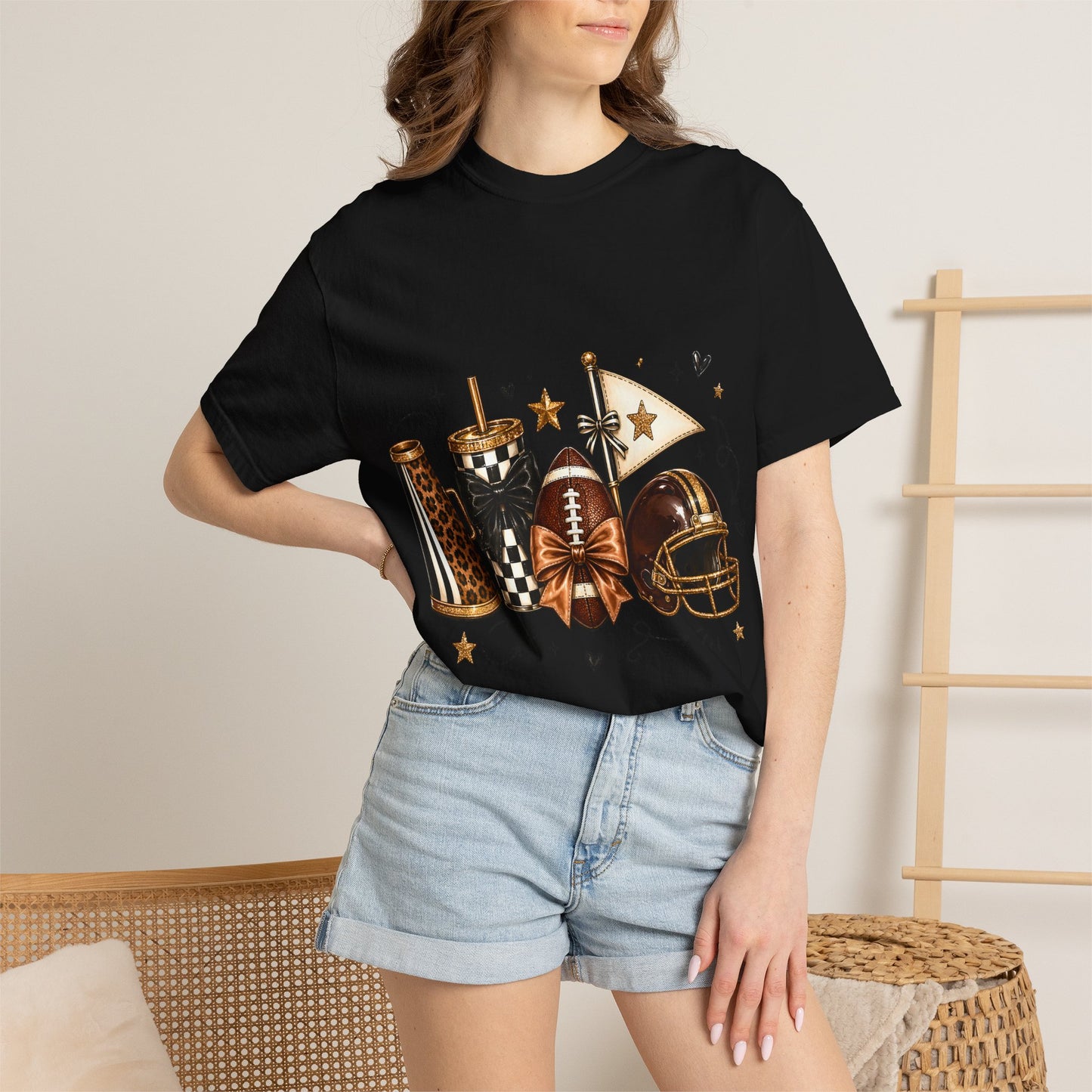 Football Fandom Graphic Tee — Helmet, Cleats & Tailgate Icons