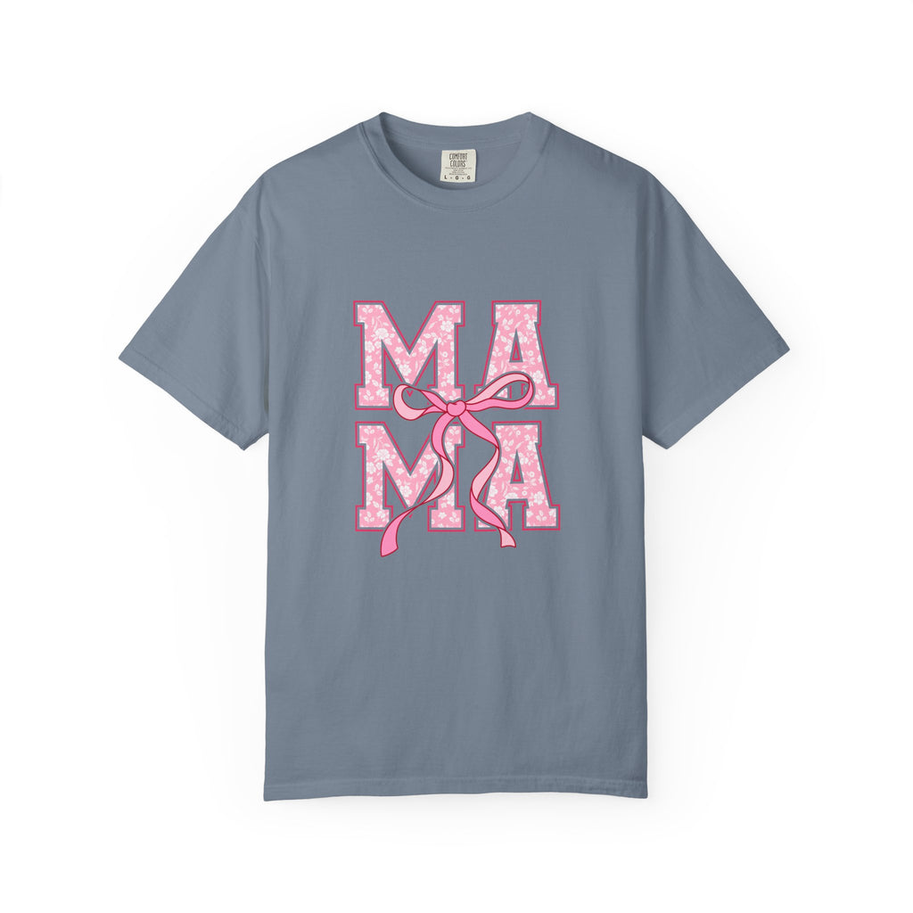 Mama Pink Floral Ribbon T-Shirt
