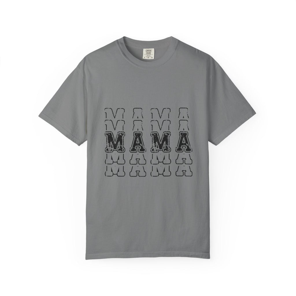 Mama Repeat Graphic T-Shirt — Vintage Outline "MAMA" Mom Tee