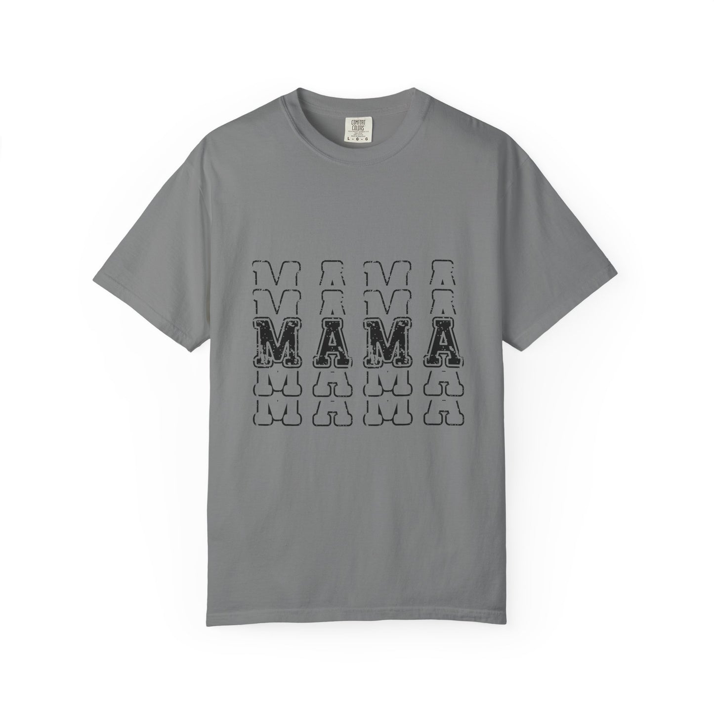 Mama Repeat Graphic T-Shirt — Vintage Outline "MAMA" Mom Tee
