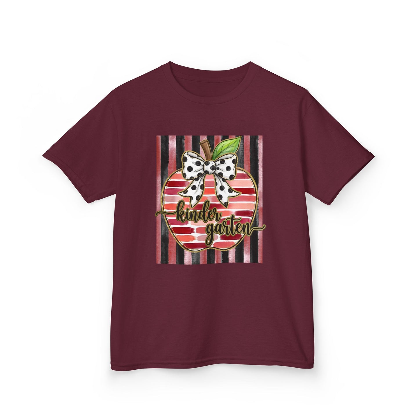 Kids Tee — "Kinder Garten" Apple Design (Back-to-School, Teacher Appreciation)