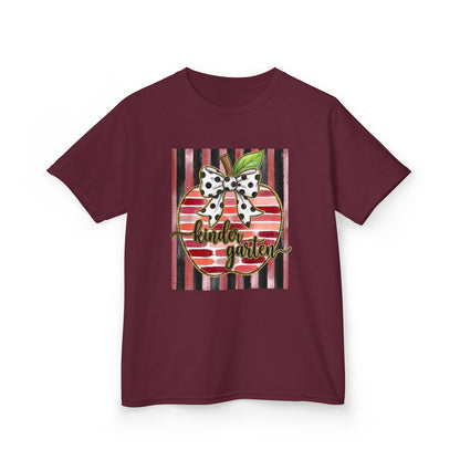 Kids Tee — "Kinder Garten" Apple Design (Back-to-School, Teacher Appreciation)