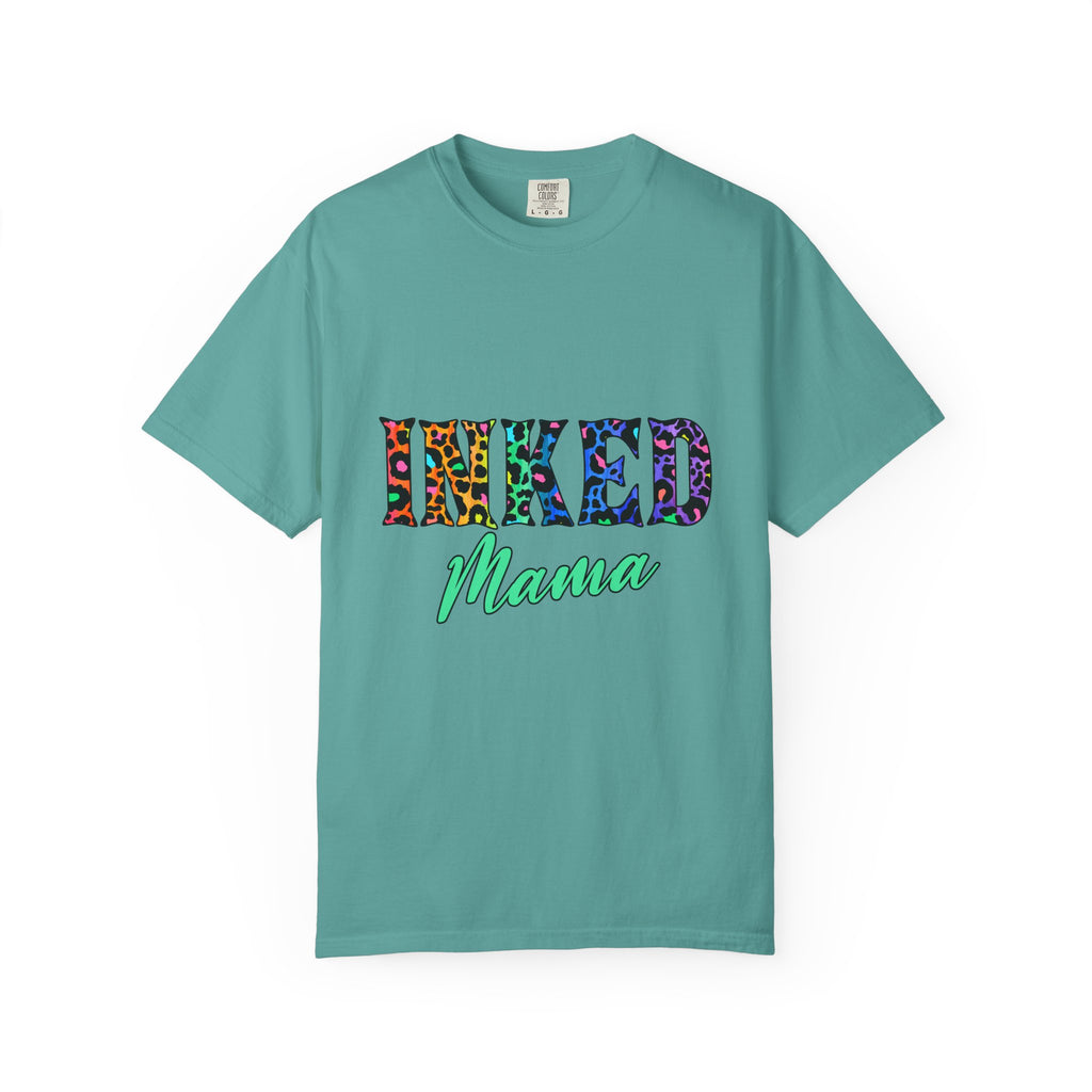 Inked Mama T-Shirt — Colorful Tattoo Script Tee for Moms