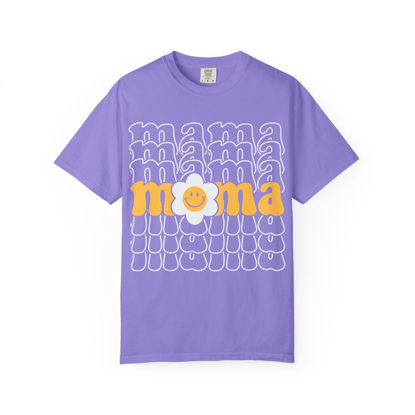Mama Floral Retro T-Shirt — Sunny Yellow Vintage Mom Tee