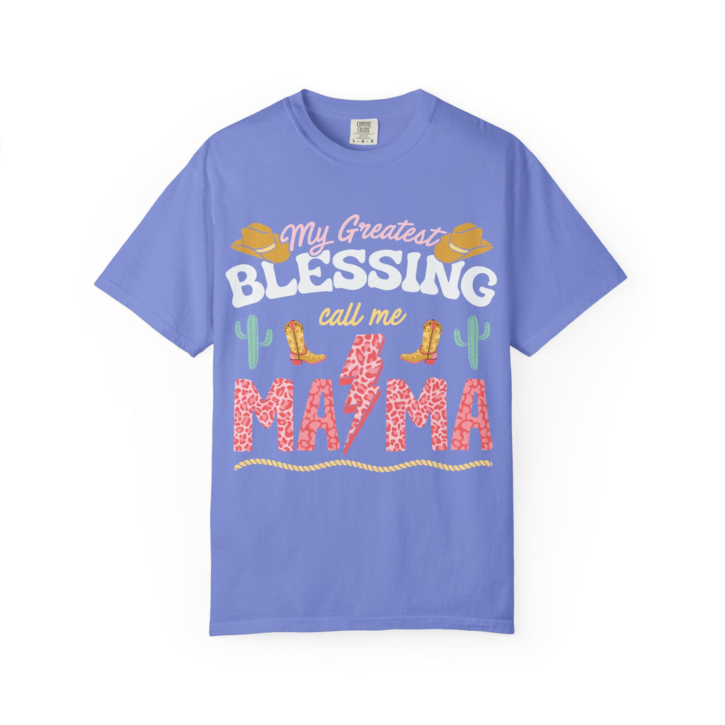 Mama T-Shirt – “My Greatest Blessing Call Me Mama” Western Cactus Graphic Tee