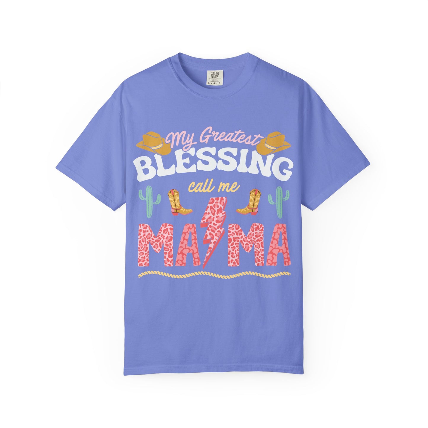Mama T-Shirt – “My Greatest Blessing Call Me Mama” Western Cactus Graphic Tee
