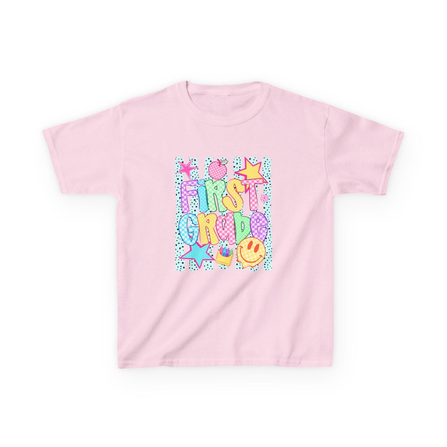 First Grade Kids T‑Shirt — Colorful Back-to-School Design