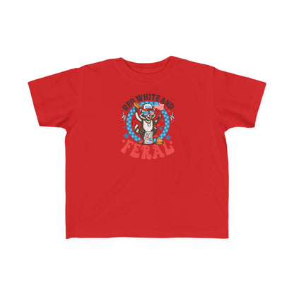 Toddler Tee — "Red White and Feral" Patriotic Cartoon Raccoon