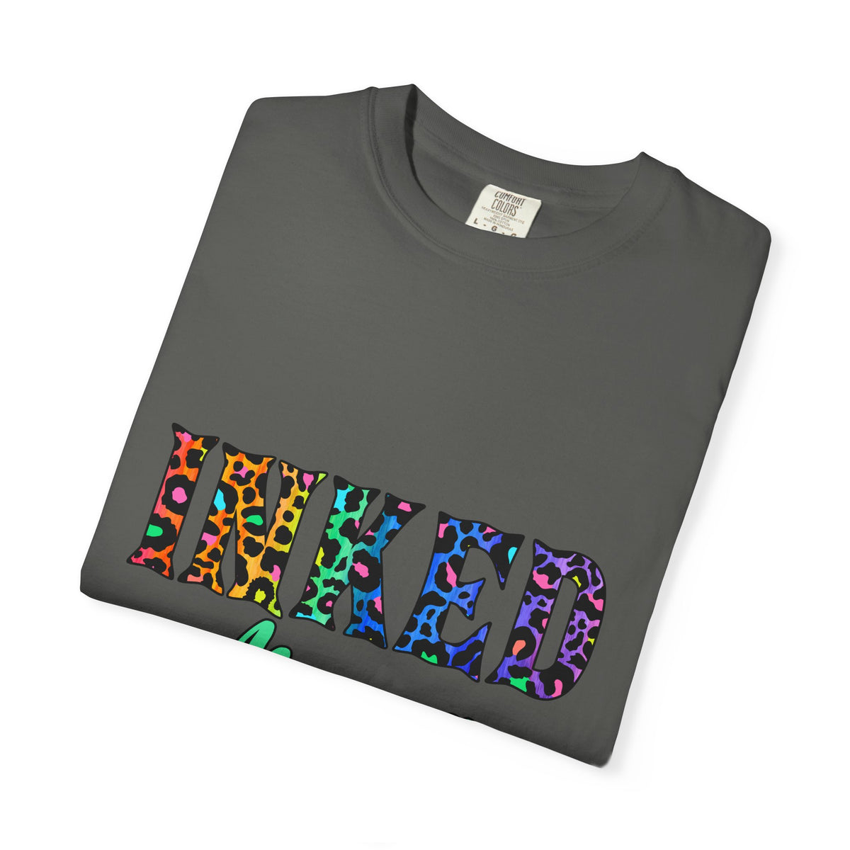 Inked Mama T-Shirt — Colorful Tattoo Script Tee for Moms