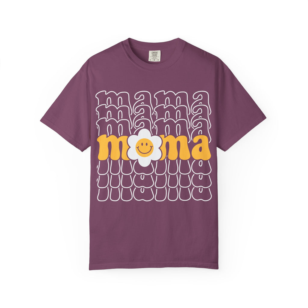 Mama Floral Retro T-Shirt — Sunny Yellow Vintage Mom Tee