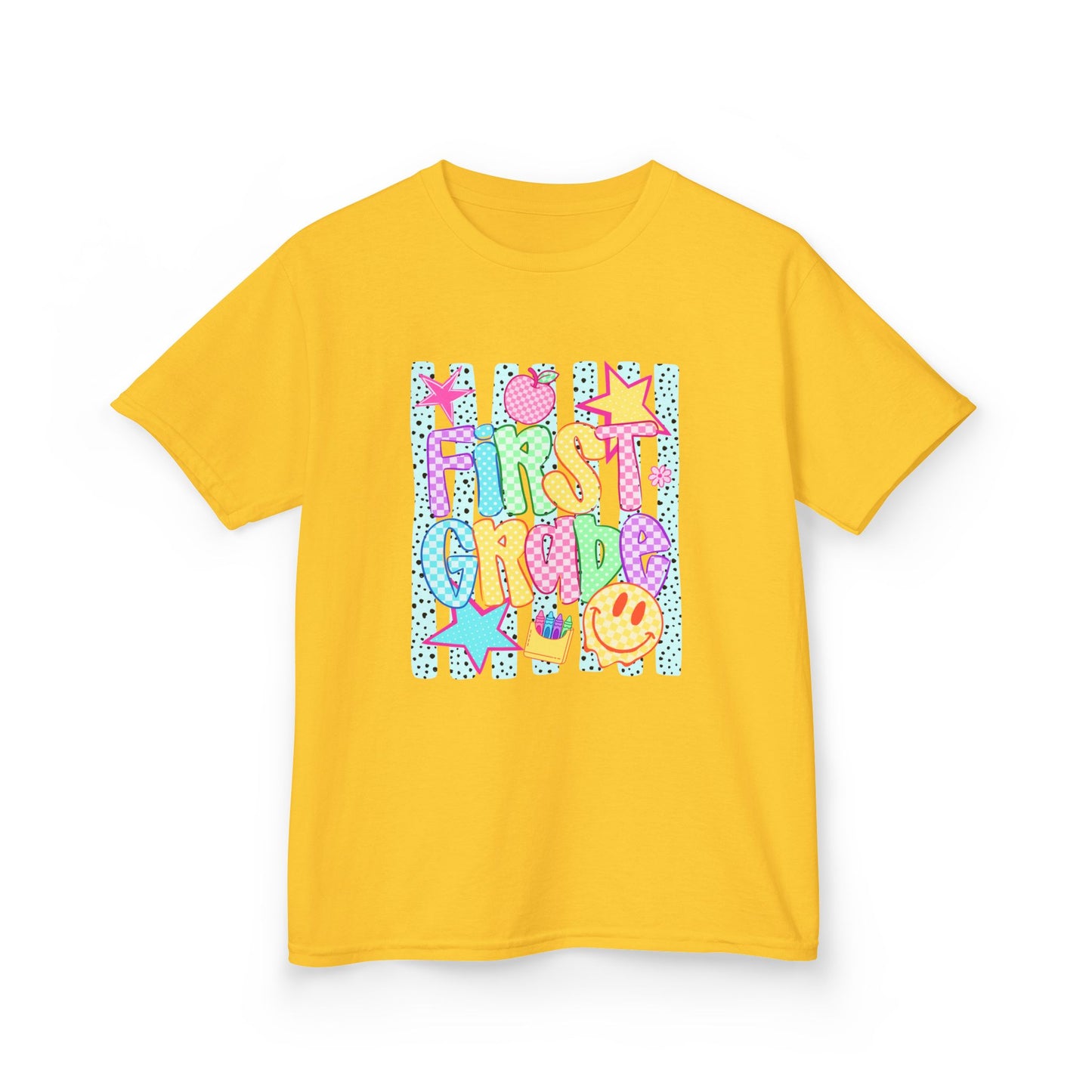First Grade Kids T‑Shirt — Colorful Back-to-School Design
