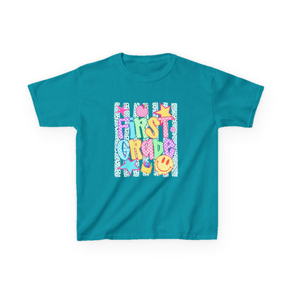 First Grade Kids T‑Shirt — Colorful Back-to-School Design