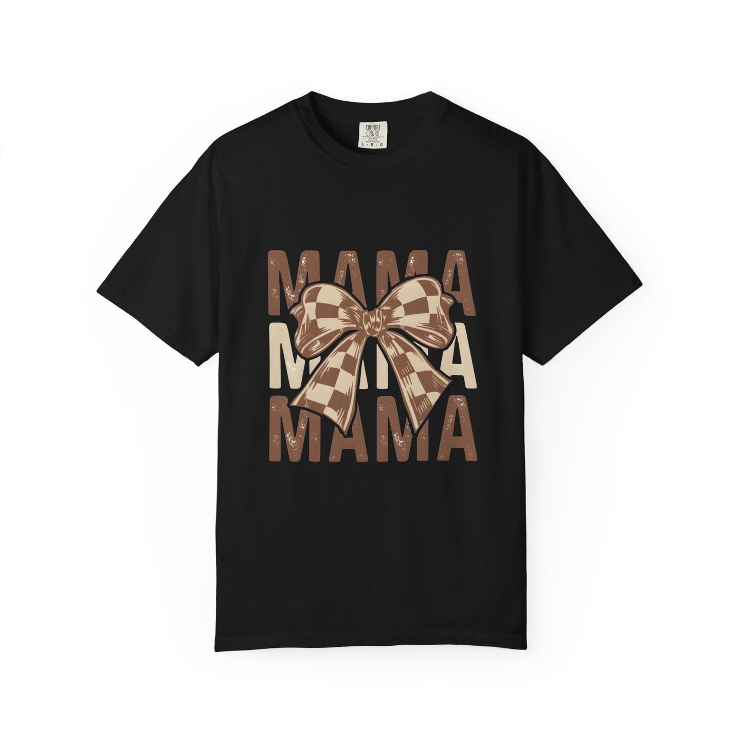 Mama Bow T-Shirt — Buffalo Check Ribbon Mom Shirt