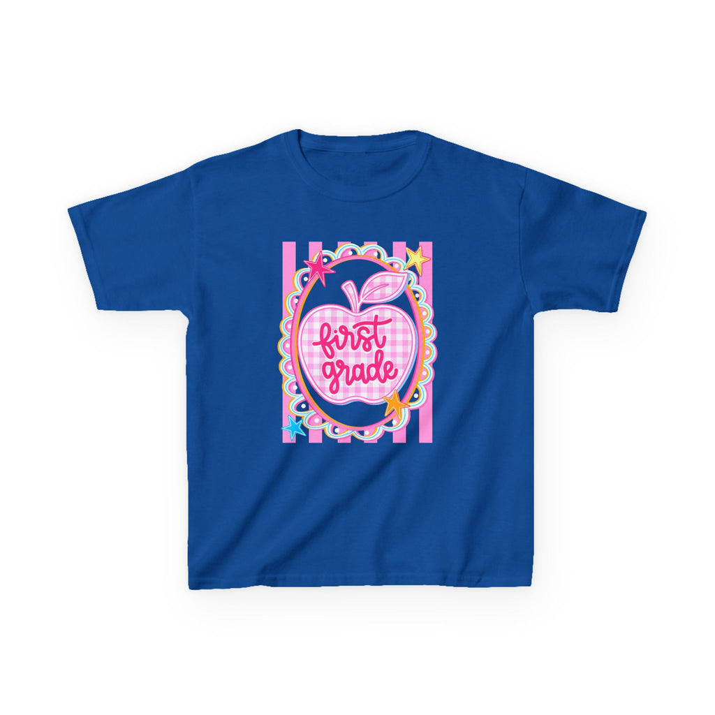 First Grade Kids T‑Shirt — Pink Apple Back to School Tee