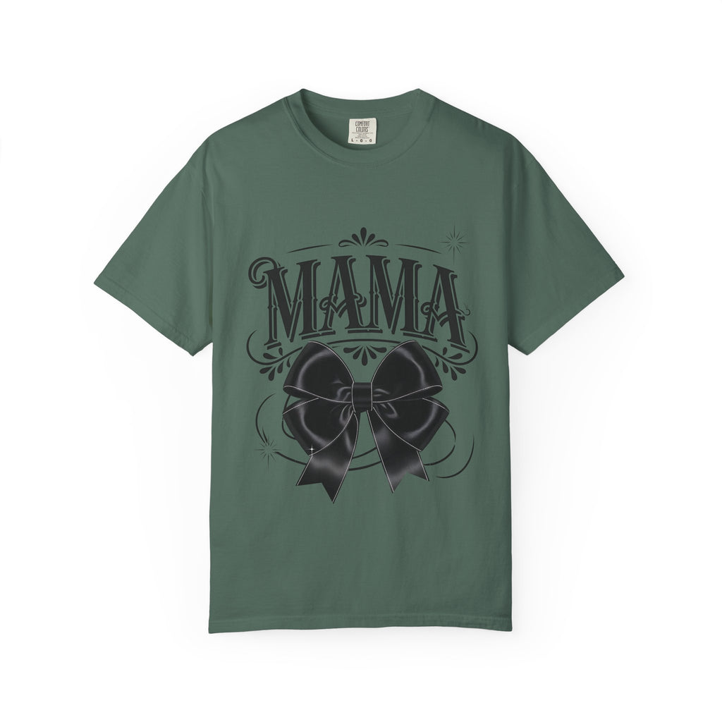 Mama Bow T-Shirt — Vintage Script Graphic Tee for Moms