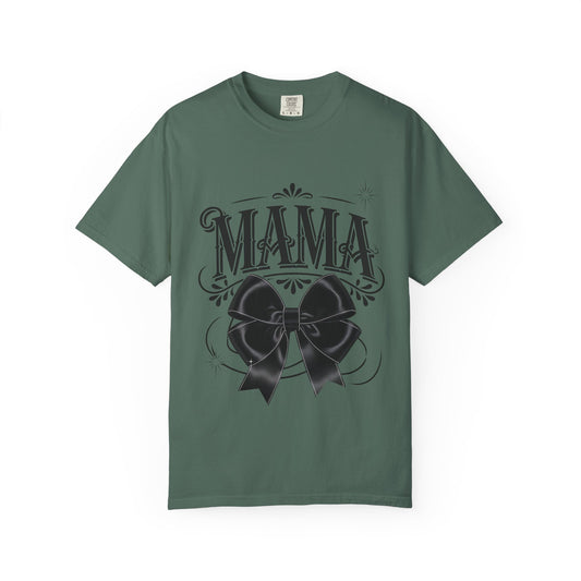 Mama Bow T-Shirt — Vintage Script Graphic Tee for Moms