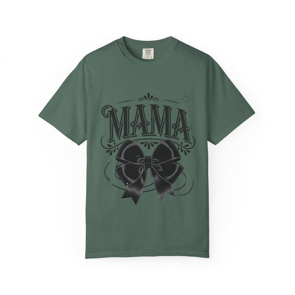 Mama Bow T-Shirt — Vintage Script Graphic Tee for Moms