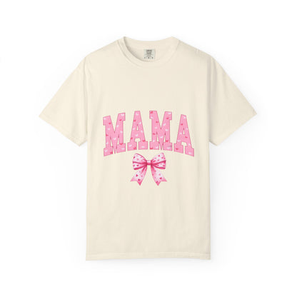 Mama Pink Polka Dot T‑Shirt — Cute Mama Tee with Bow