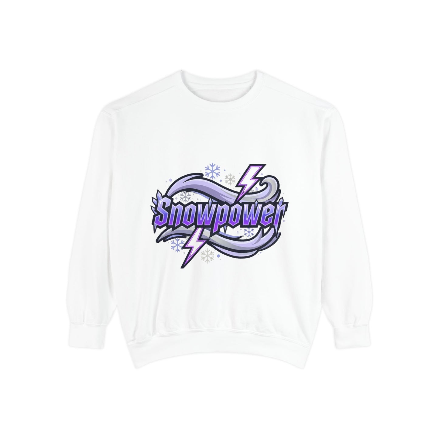 Snowpower Graphic Sweatshirt — Retro Lightning Snowboard Crewneck