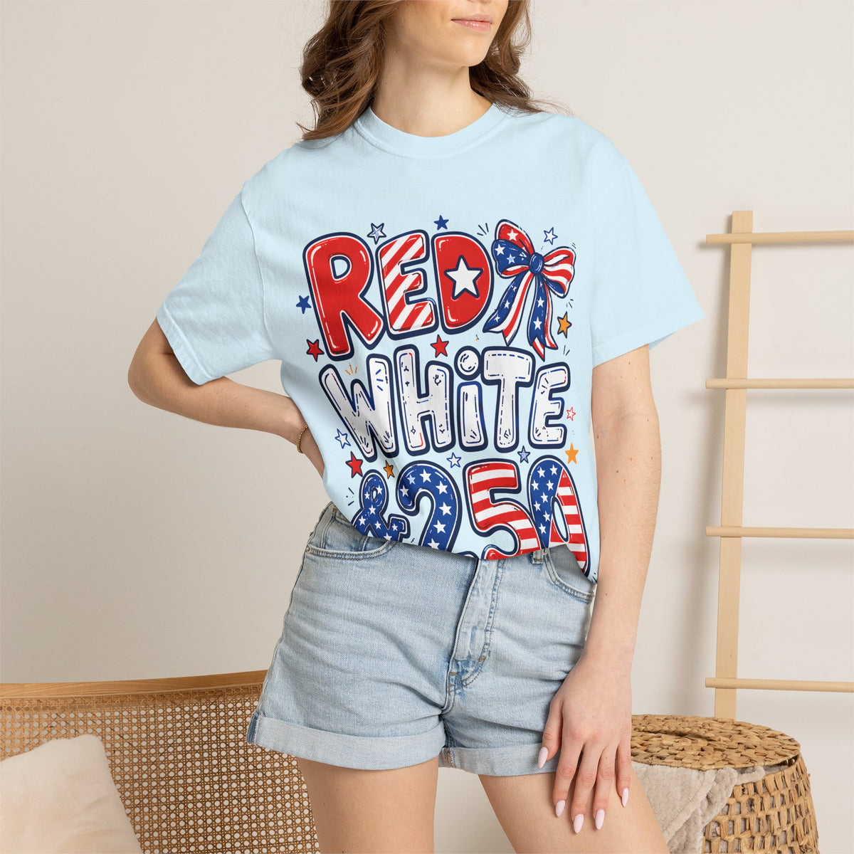 Red White & 250 Patriotic T-Shirt — 4th of July Celebration Tee