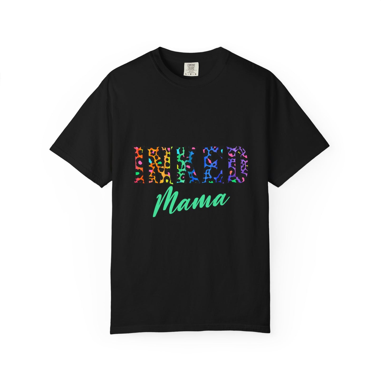 Inked Mama T-Shirt — Colorful Tattoo Script Tee for Moms