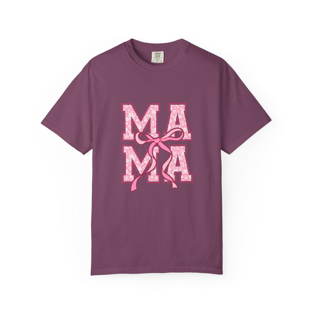 Mama Pink Floral Ribbon T-Shirt