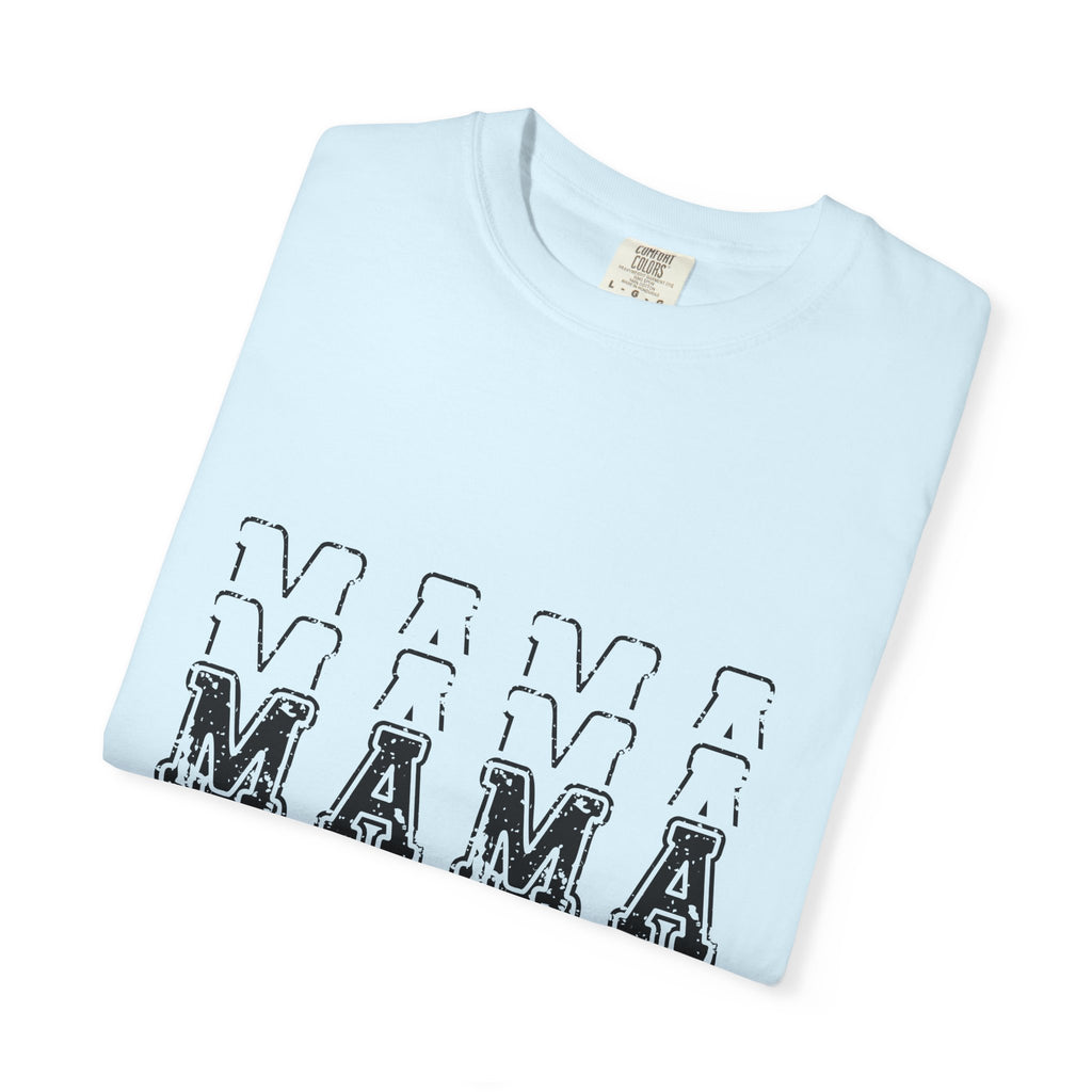 Mama Repeat Graphic T-Shirt — Vintage Outline "MAMA" Mom Tee