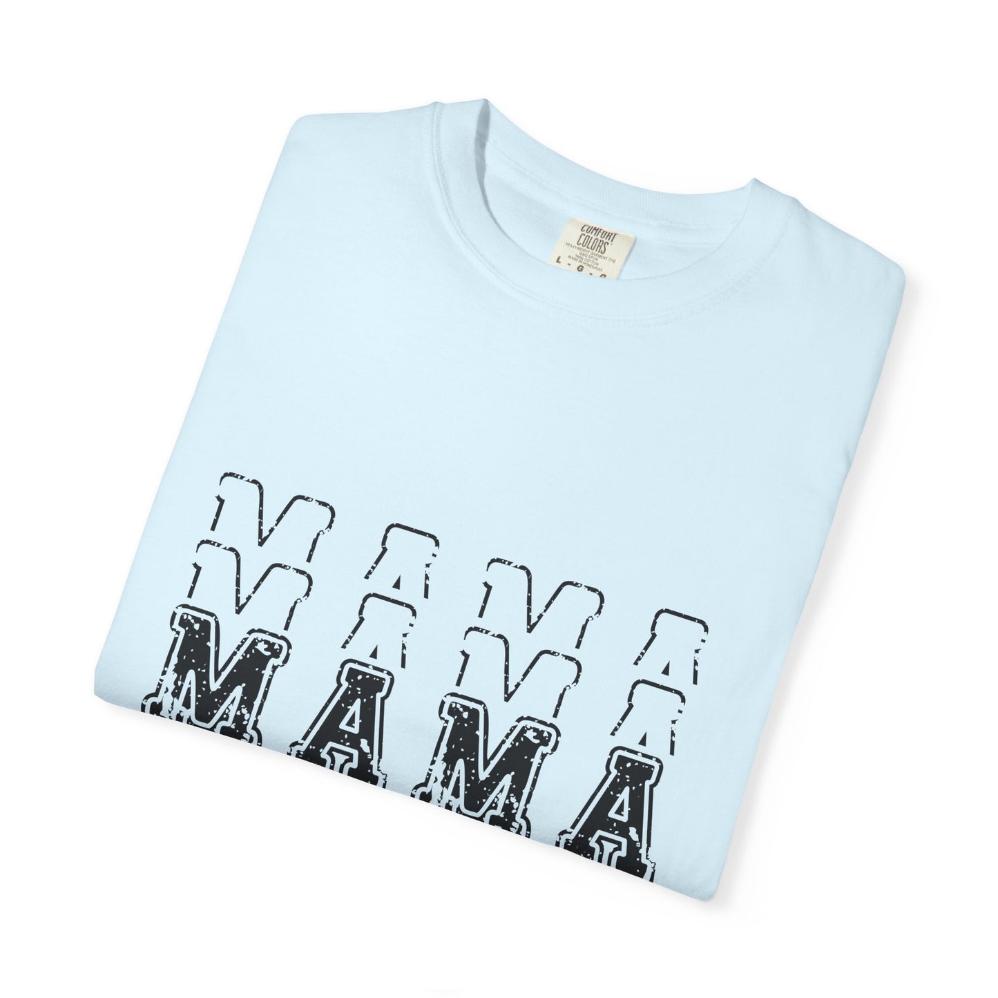 Mama Repeat Graphic T-Shirt — Vintage Outline "MAMA" Mom Tee
