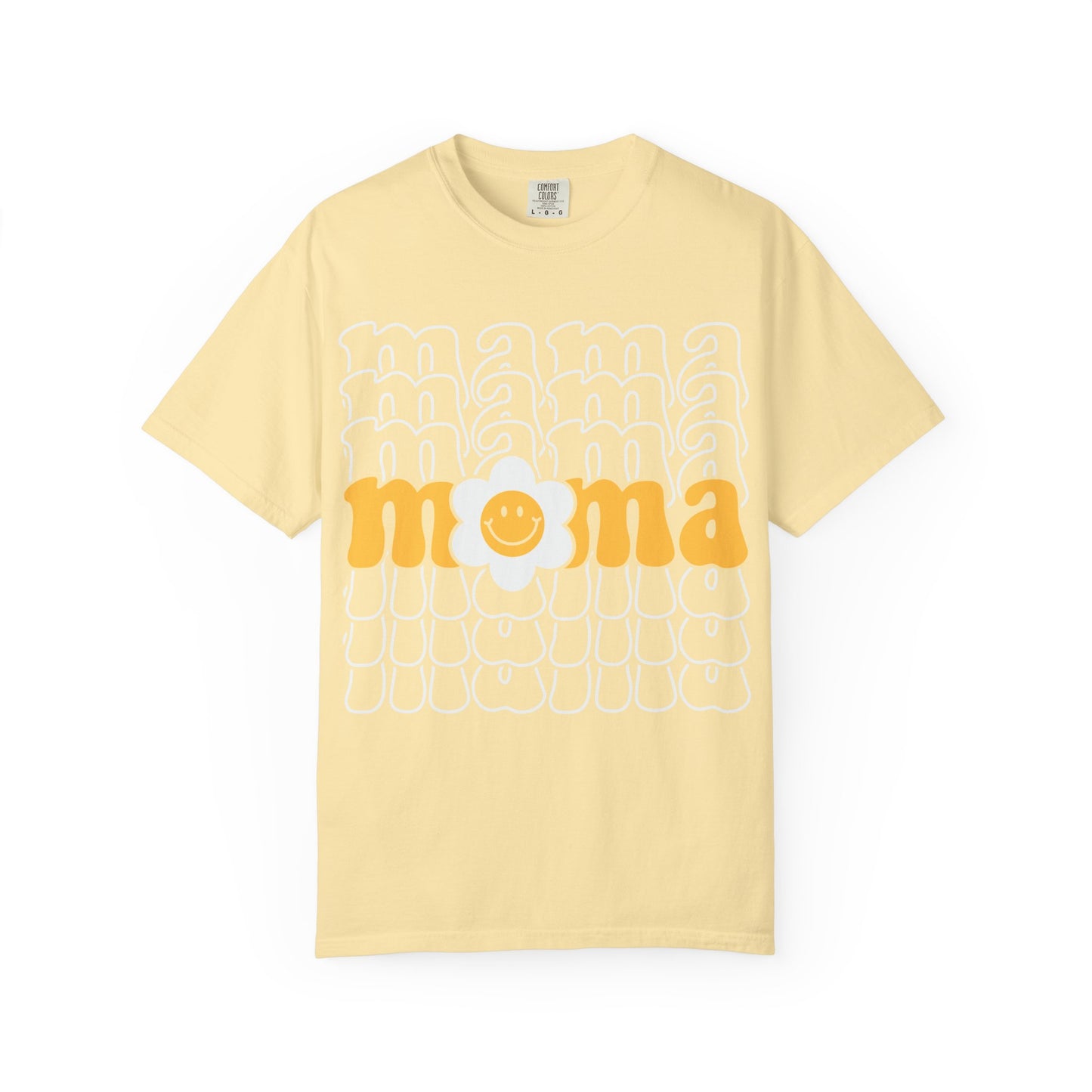 Mama Floral Retro T-Shirt — Sunny Yellow Vintage Mom Tee